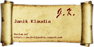 Janik Klaudia névjegykártya